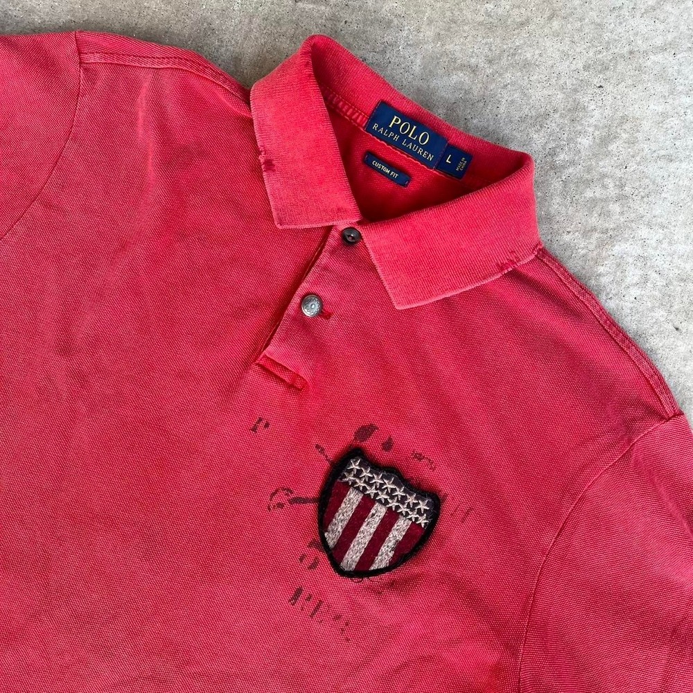 1990s Polo Ralph Lauren Graphic American Flag Embroidered Shirt size L